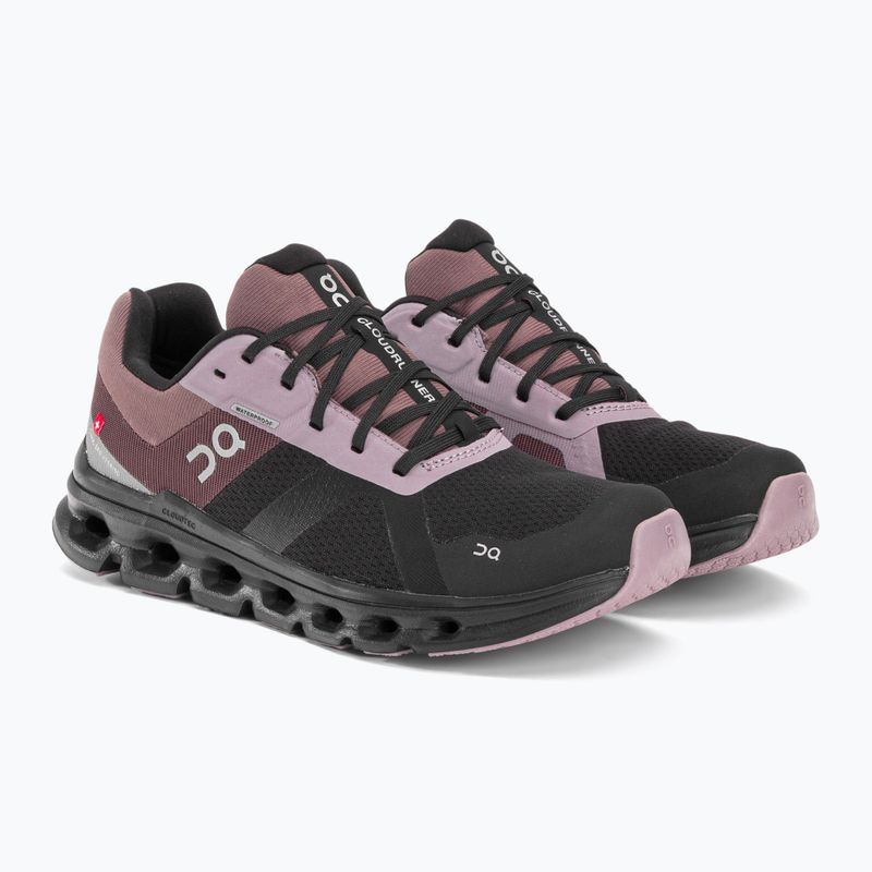 Buty do biegania damskie On Cloudrunner Waterproof black/grape 6