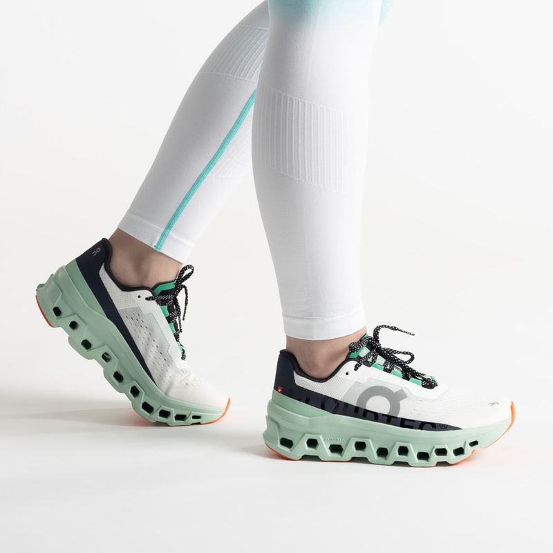 Buty do biegania damskie On Running Cloudmonster undyed white/creek 2