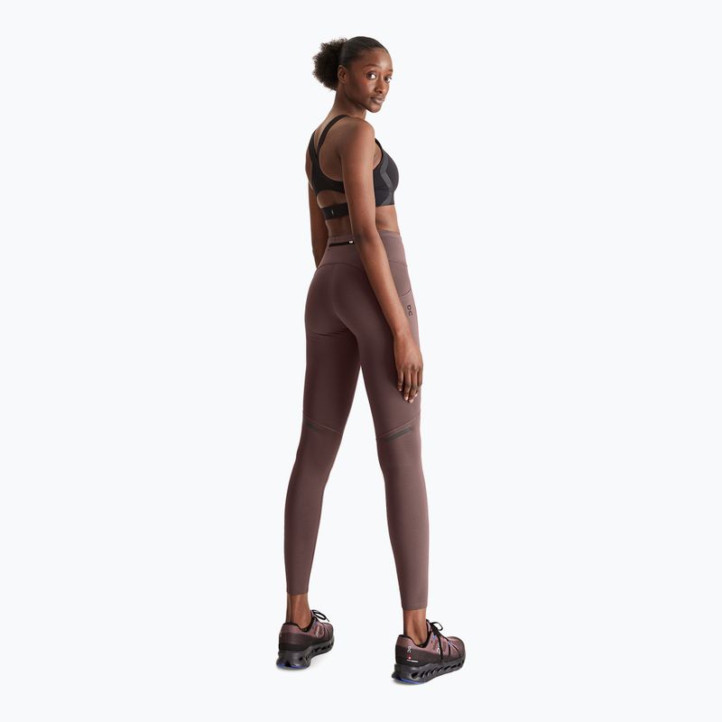 Legginsy do biegania damskie On Running Performance Winter grape 2