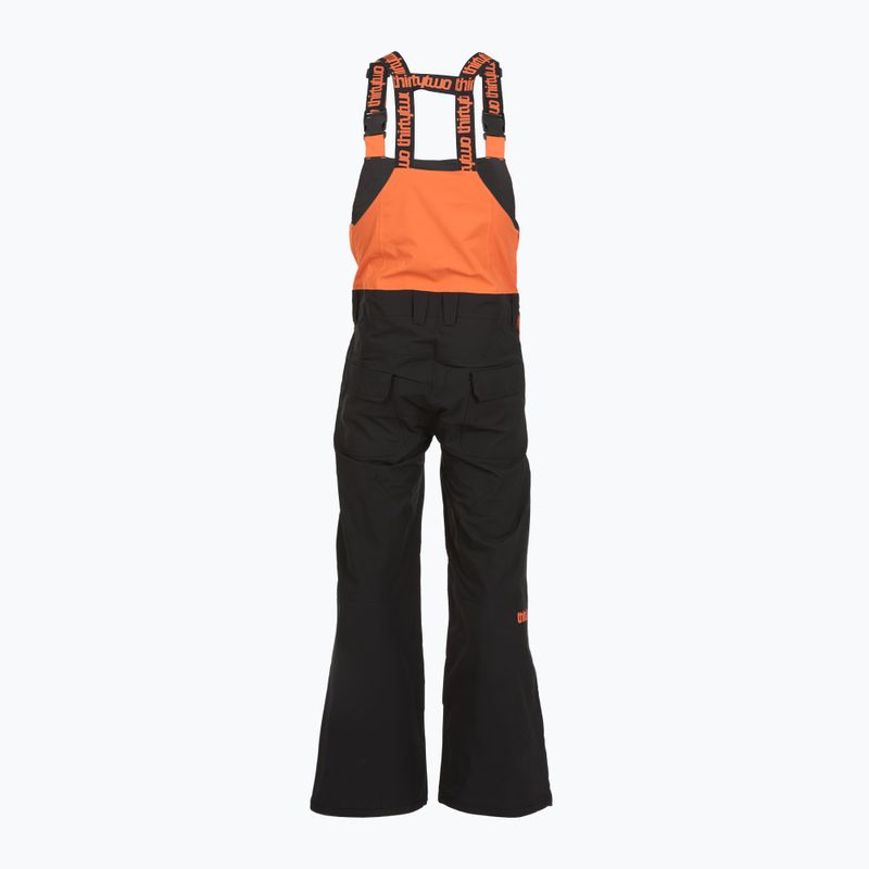 Spodnie snowboardowe męskie ThirtyTwo Basement Bib black/orange 2