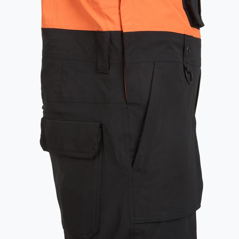 Spodnie snowboardowe męskie ThirtyTwo Basement Bib black/orange 5