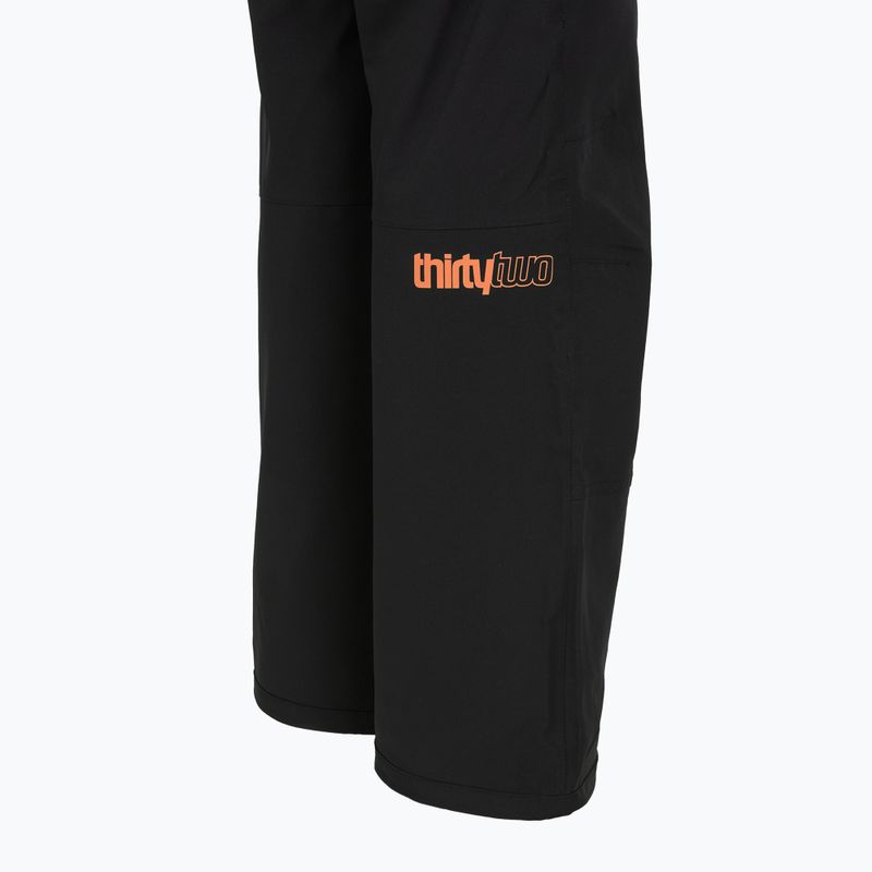 Spodnie snowboardowe dziecięce ThirtyTwo Basement Bib black/orange 5