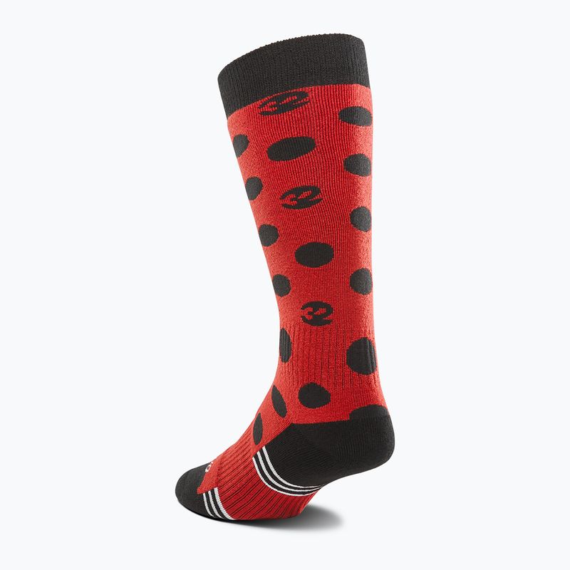 Skarpety snowboardowe damskie ThirtyTwo Merino red/black 2