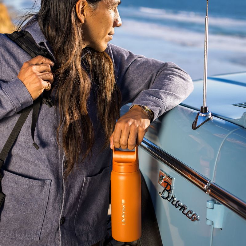 Butelka turystyczna Lifestraw Go 2.0 Steel z filtrem 700 ml kyoto orange 5