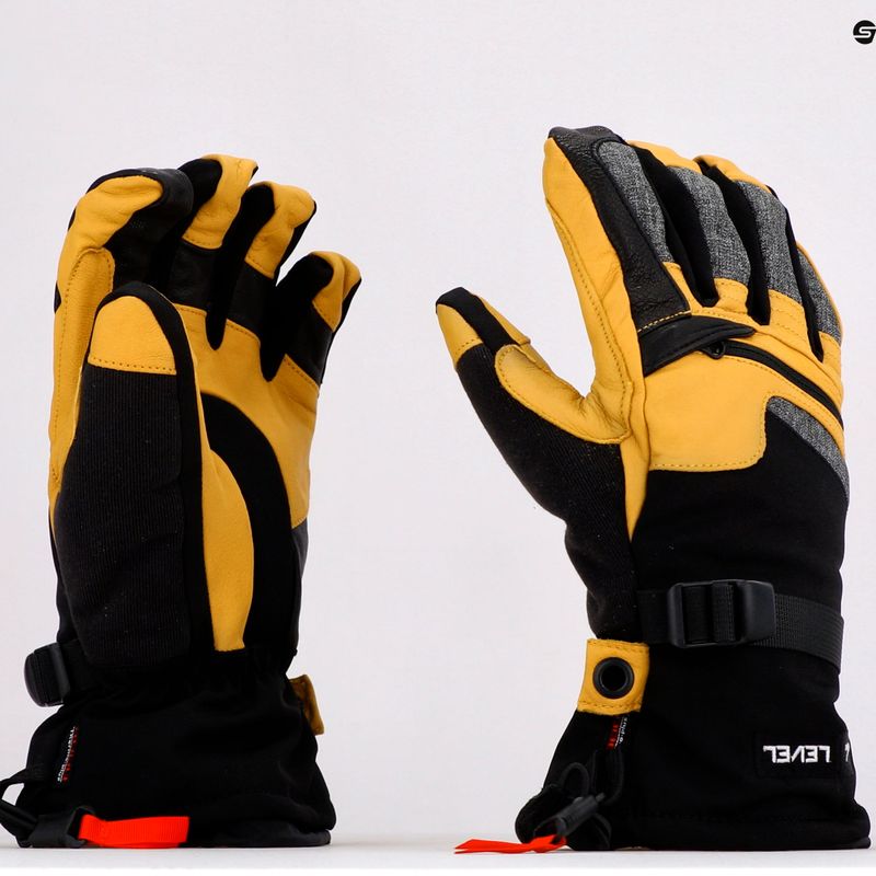 Rękawice snowboardowe męskie Level Ranger Leather pk black 6