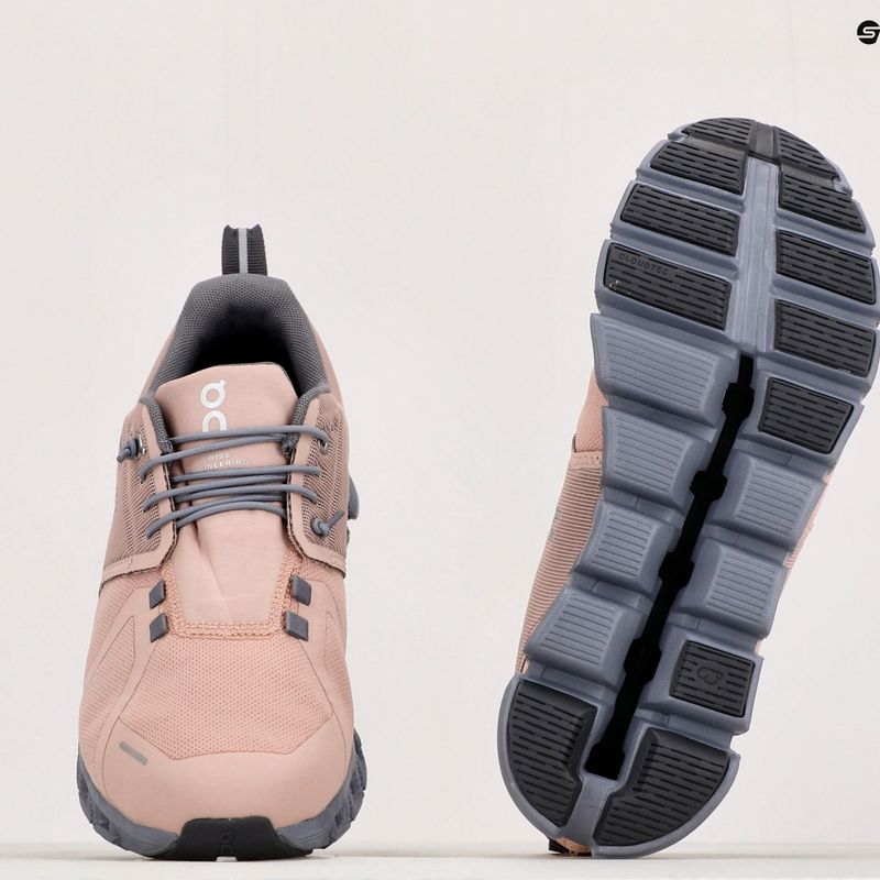 Buty do biegania damskie On Running Cloud 5 Waterproof rose/fossil 12