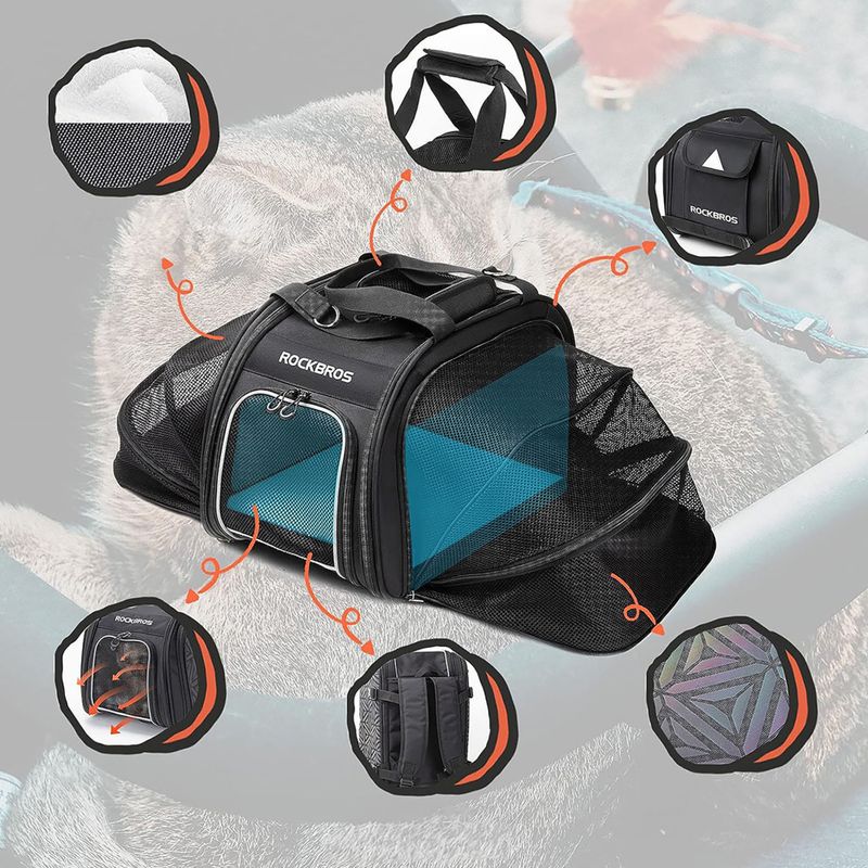 Torba rowerowa na bagażnik transportowa dla zwierząt Rockbros 30140028 25 l black 7