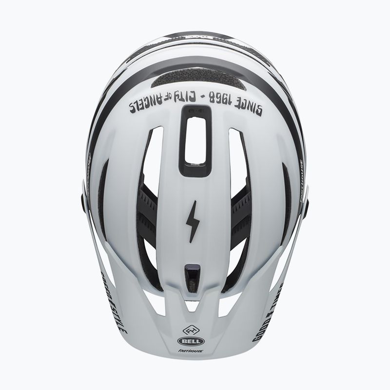 Kask rowerowy Bell Sixer Integrated MIPS fasthouse stripes matte white/black 4