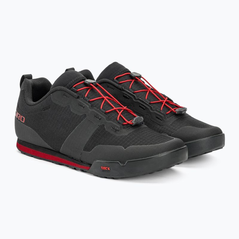 Buty rowerowe platformy męskie Giro Tracker Fastlace black/bright red 3