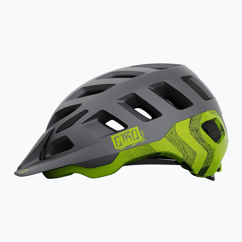 Kask rowerowy Giro Radix matte metallic black/ano lime 2