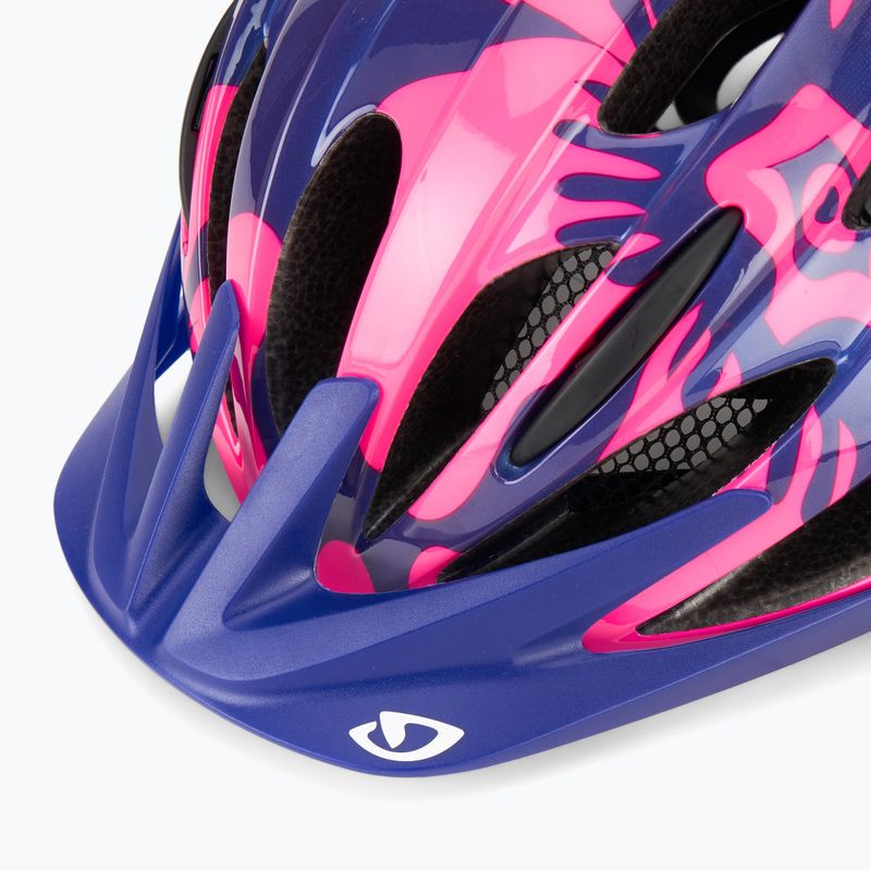 Kask rowerowy dziecięcy Giro Raze Jr berry blue flowers 7