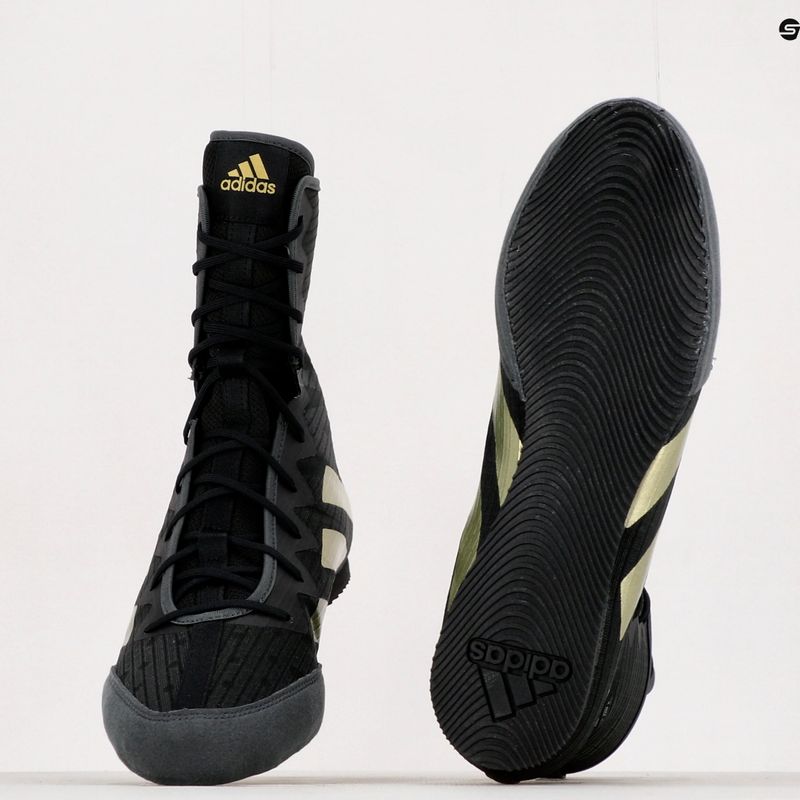 Buty bokserskie adidas Box Hog 4 czarno-złote GZ6116 12