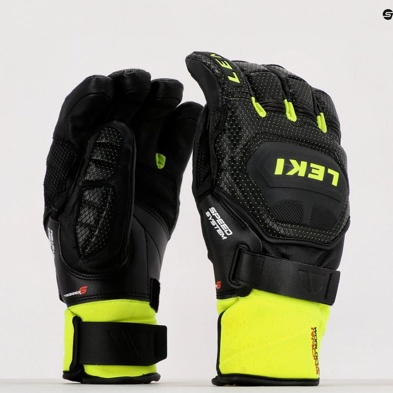 Rękawice narciarskie męskie LEKI Worldcup Race Flex S Speed System black/ice lemon 8