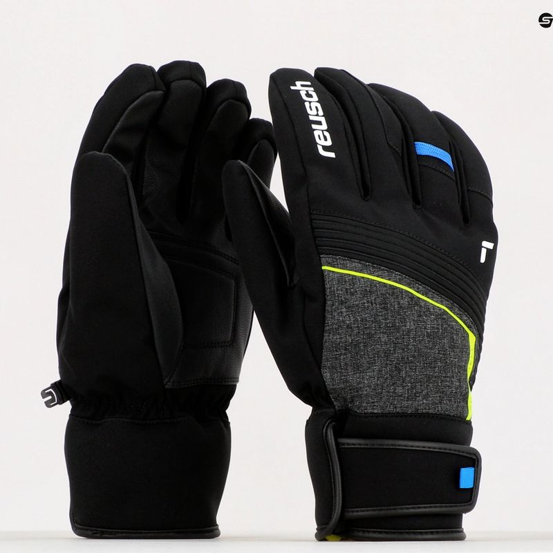 Rękawice narciarskie Reusch Luca R-TEX XT black melange/safety yellow/brilliant blue 8