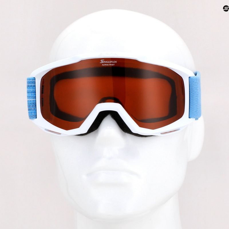 Gogle narciarskie dziecięce Alpina Piney white/ skyblue matt/ orange 10
