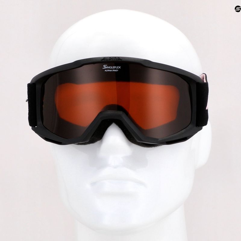 Gogle narciarskie dziecięce Alpina Piney black/ rose matt/ orange 10