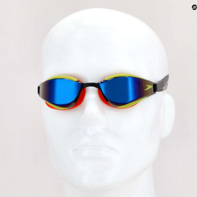 Okulary do pływania dziecięce Speedo Fastskin Hyper Elite Mirror black/salso/atomic lime/sapphire 8