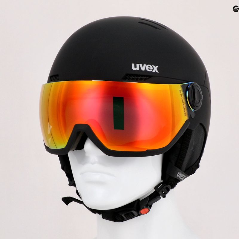 Kask narciarski UVEX Wanted Visor black matt/mirror red smoke 9