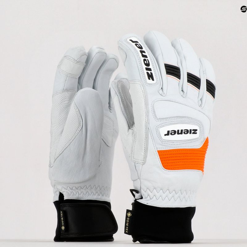 Rękawice narciarskie męskie ZIENER Guard GTX + Gore Grip PR białe 801019 10