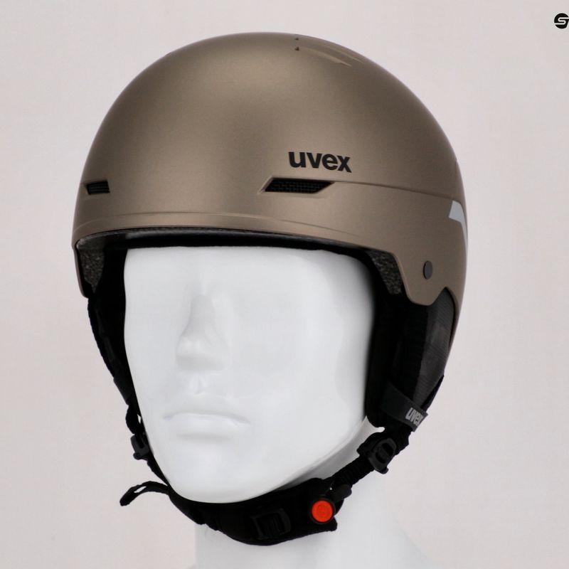 Kask narciarski UVEX Wanted Soft gold silver stripes mat 17