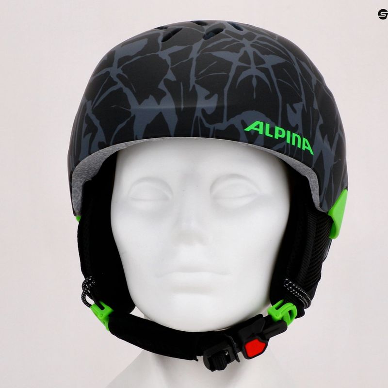Kask narciarski dziecięcy Alpina Pizi black/green camo matt 15