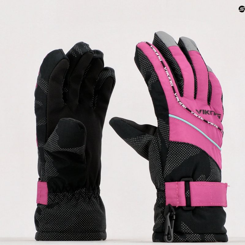 Rękawice narciarskie dziecięce Viking Mate fuchsia/turquise 9