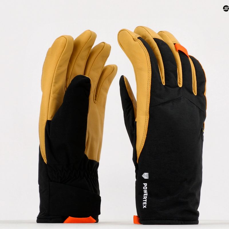 Rękawiczki alpinistyczne męskie Salewa Ortles PTX/TWR black out/2500/fluo orange 11