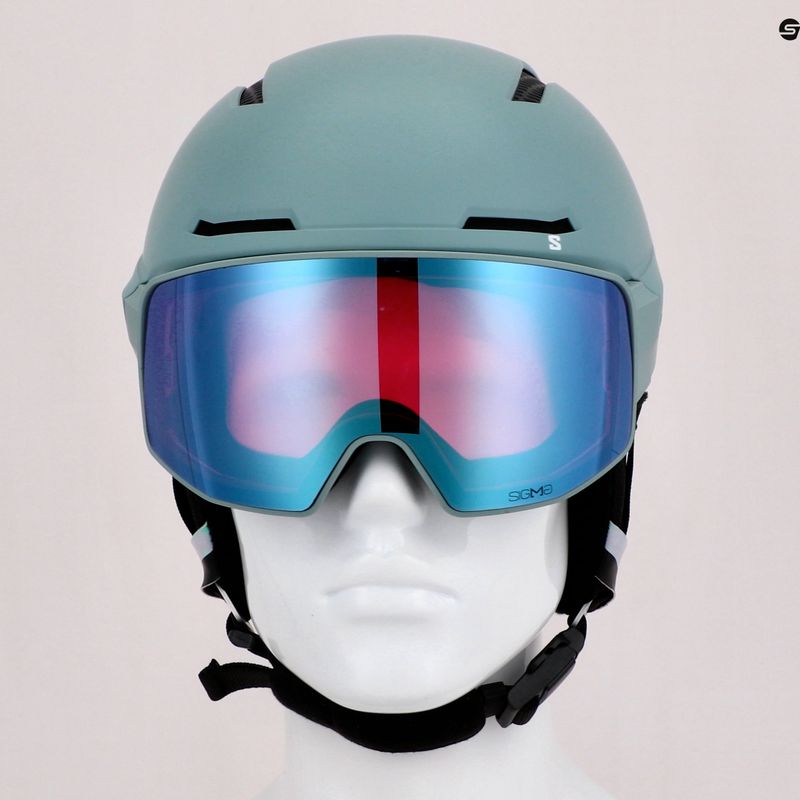 Kask narciarski Salomon Driver Prime Sigma Plus wrought iron/silver pink/sky blue 15