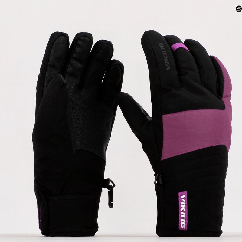 Rękawice narciarskie męskie Viking Espada black/fuchsia 10