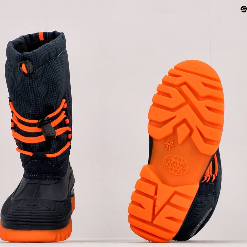 Śniegowce dziecięce CMP Ahto Snowboots Wp black blue/orange fluo 12