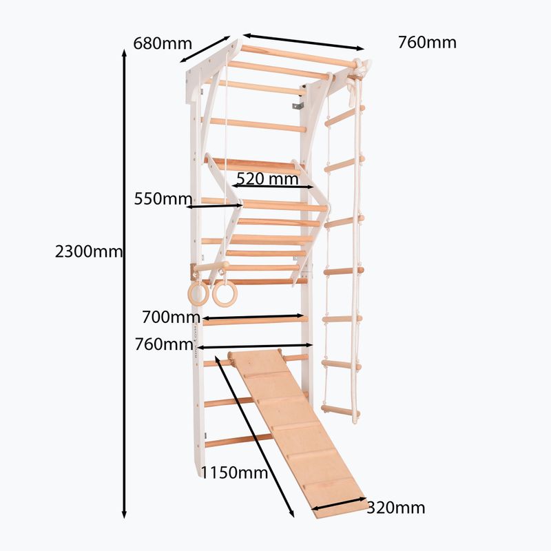 Drabinka gimnastyczna RINAGYM Kinder 3 white 8