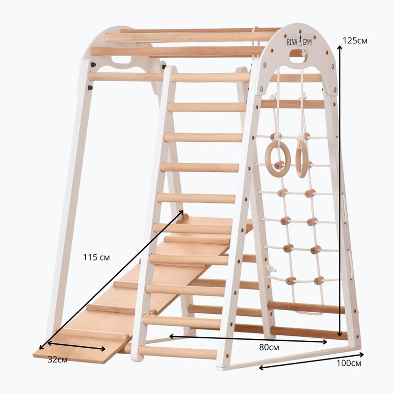 Drewniany trójkąt gimnastyczny RINAGYM Kids 2 white 5