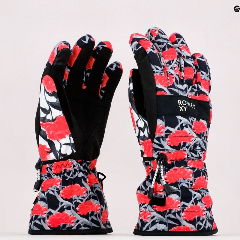 Rękawice snowboardowe damskie ROXY Cynthia Rowley true black/white/red 11