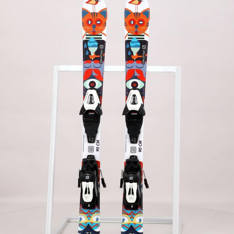 Narty zjazdowe dziecięce Salomon T1 XS + wiązania C5 multicolor 15