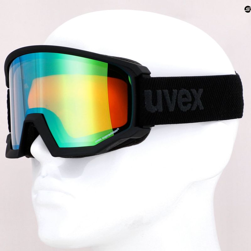 Gogle narciarskie UVEX Athletic FM black matt/mirror green/clear/lasergold lite 11