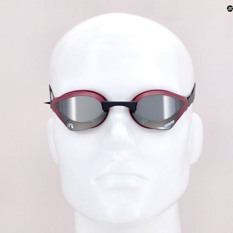 Okulary do pływania arena Cobra Core Swipe Mirror silver/red wine 7