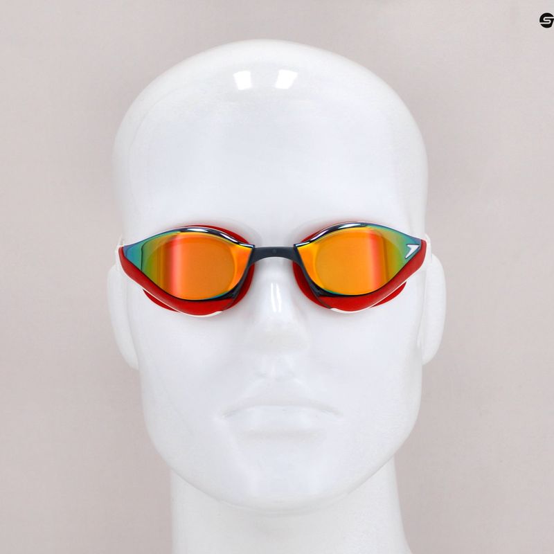 Okulary do pływania Speedo Fastskin Pure Focus Mirror white/phoenix red/usa charcoal 11
