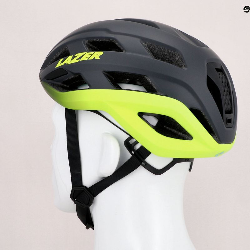 Kask rowerowy Lazer Strada KinetiCore matte dark grey/flash yellow 9