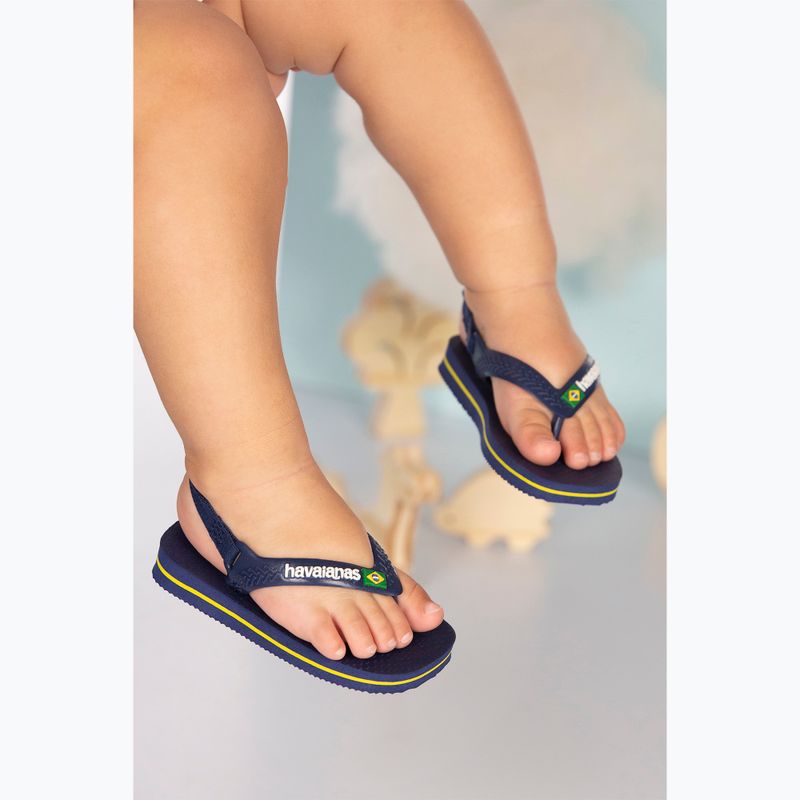 Sandały dziecięce Havaianas Baby Brasil Logo II navy blue / citrus yelloew 4