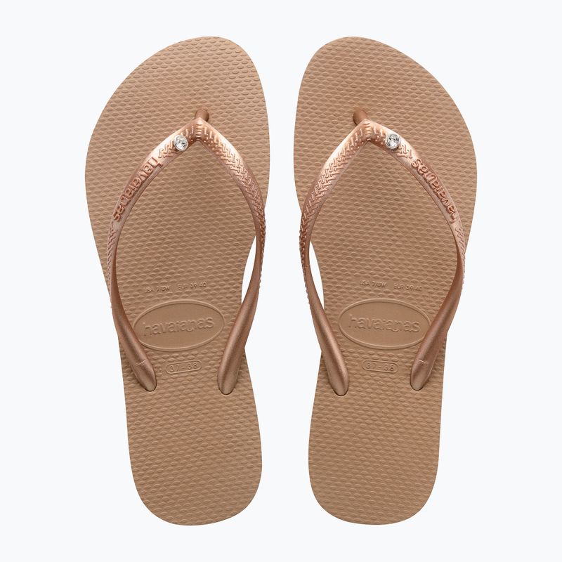 Japonki damskie Havaianas Slim Crystal Sw II rode gold 11