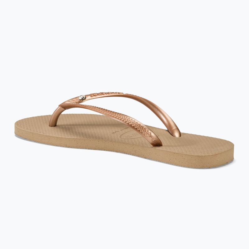 Japonki damskie Havaianas Slim Crystal Sw II rode gold 3