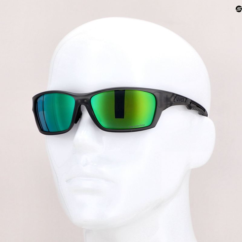 Okulary przeciwsłoneczne UVEX Sportstyle 232 P smoke matt/polavision mirror green 6