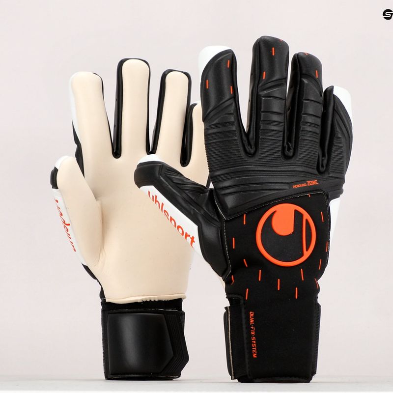 Rękawice bramkarskie uhlsport Speed Contact Absolutgrip Hn czarne/białe/neonowe pomarańczowe 9