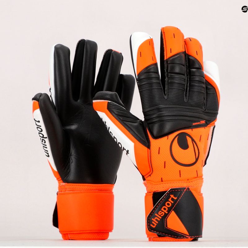 Rękawice bramkarskie uhlsport Super Resist+ Hn czarne/białe/neonowe pomarańczowe 9