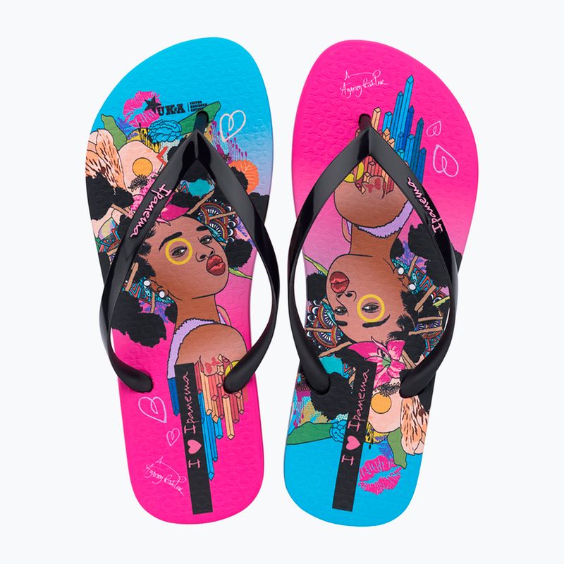 Japonki damskie Ipanema Graffiti V pink/black/blue 2
