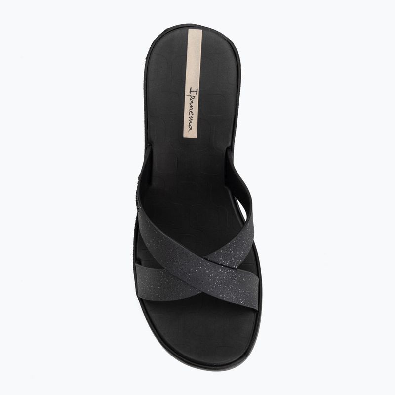 Klapki damskie Ipanema High Fashion II Slide black/glitter/beige 5