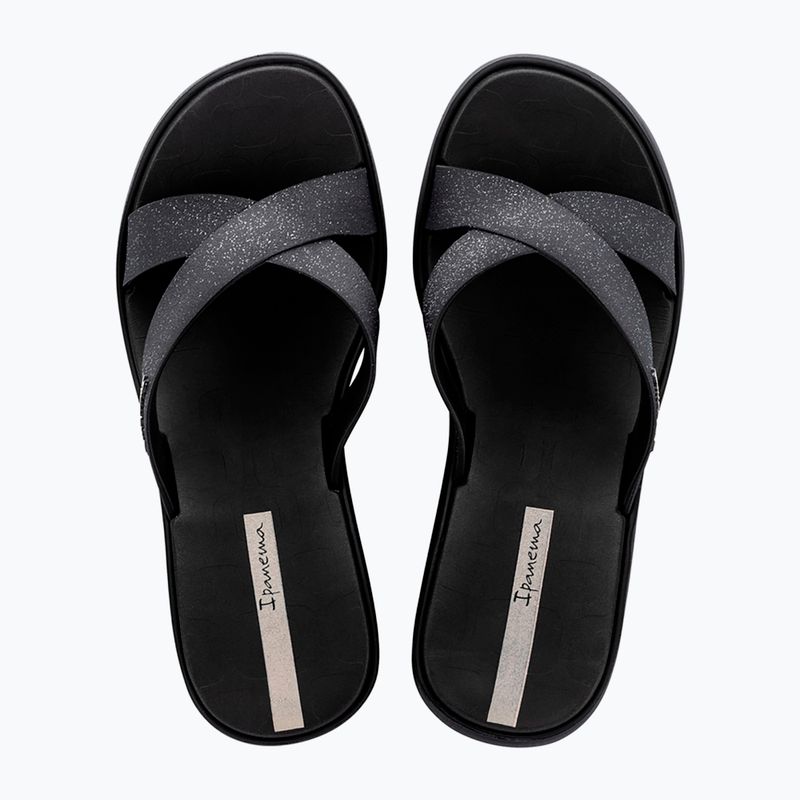 Klapki damskie Ipanema High Fashion II Slide black/glitter/beige 2