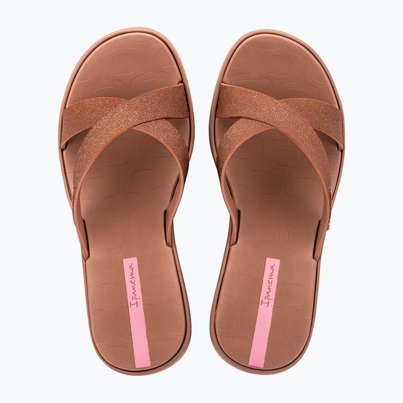 Klapki damskie Ipanema High Fashion II Slide brown/glitter/pink 2