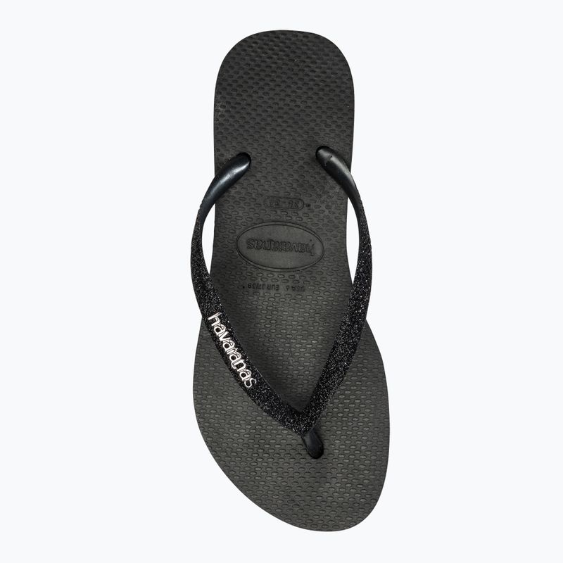 Japonki damskie Havaianas Slim Flatform Sparkle black 5