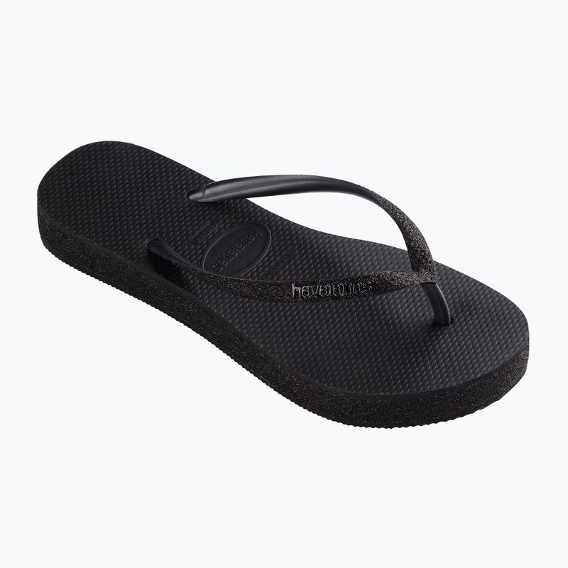 Japonki damskie Havaianas Slim Flatform Sparkle black 9